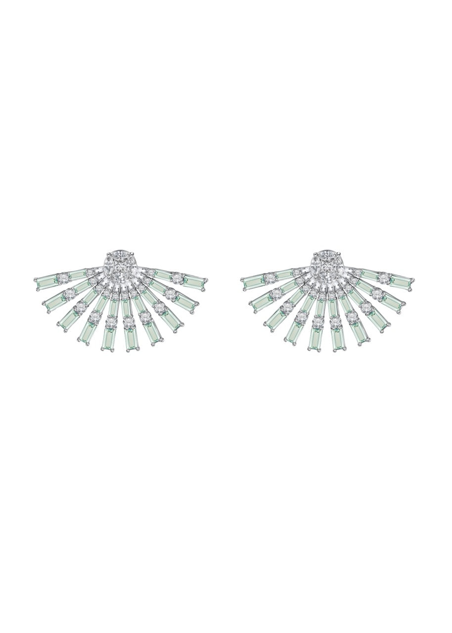 Sapphire Baguette Fan Earrings