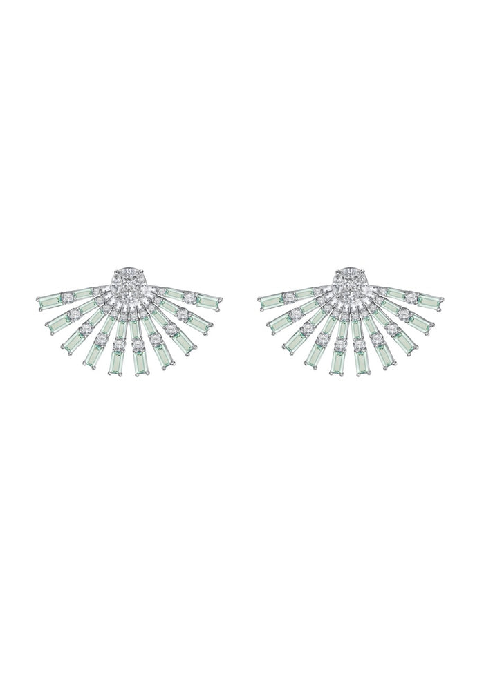 Sapphire Baguette Fan Earrings