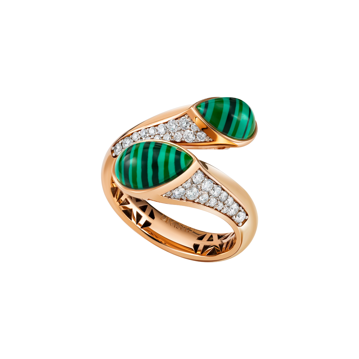 Malachite Orbit Diamond Ring